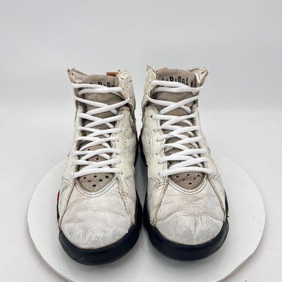 Vintage Nike Air Jordan Retro 7 Cardinal Men Size 10 White Shoes Made In Korea - Picture 2 of 14